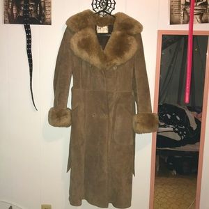 Vintage A&F Originals NY leather suede shearling